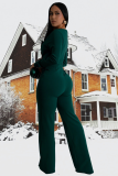 Fashion Women'S Long Sleeve Slim Fit Solid Color Jumpsuit