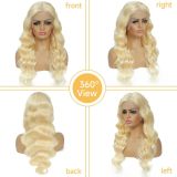 Women'S Front Lace Synthetic Wigs Pink Long Curly Hair Big Wave