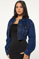 New Button Cardigan Long Sleeve Short Denim Jacket
