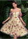 Sexy Mesh Butterfly Embroidered One-shoulder Dress