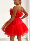 Sexy Tube Top Mesh Elegant Bow Tutu Dress