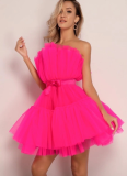 Sexy Tube Top Mesh Elegant Bow Tutu Dress