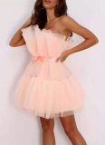Sexy Tube Top Mesh Elegant Bow Tutu Dress