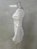 Sexy Hollow Long-sleeved One-shoulder Dress