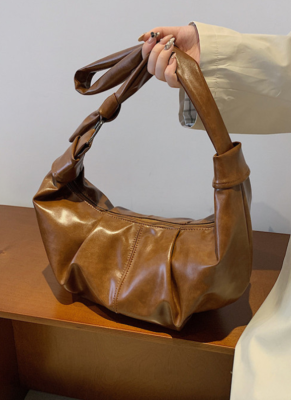 Autumn and Winter Retro Pleated Large-capacity Crossbody Bag
