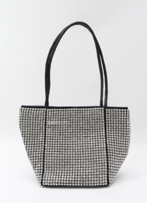 Fashionable Portable Rhinestone Shoulder Basket Crossbody Bag