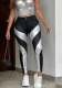 Tight-fitting Zippered Multi-pocket High-elastic Contrast Patchwork Trousers