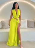 Sexy Deep V Hollow Slit Slim Long Dress