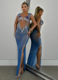 Sexy Mesh See-through Sleeveless Slim-fitting Evening Dress