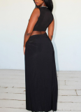 Sexy Deep V Hollow Slit Slim Long Dress