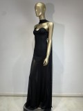 2025 Hot Selling Tube Top Halter Neck See-through Long Skirt Party Dress