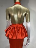 Sexy High-end Halter Neck Bandage Hip Wrap Dress
