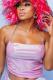 Chest-Wrapped Drawstring Chain Straps Beautiful Back Hollow Short Top