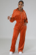 Winter Casual Velvet Long Sleeve Zipper Jacket Elastic Waist Trousers Sports Two-Piece Set