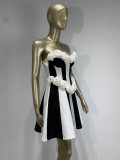 2025 Sexy Bandage Dress Tube Top Flower Stripe Party Skirt