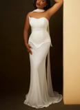 2025 Hot Selling Tube Top Halter Neck See-through Long Skirt Party Dress