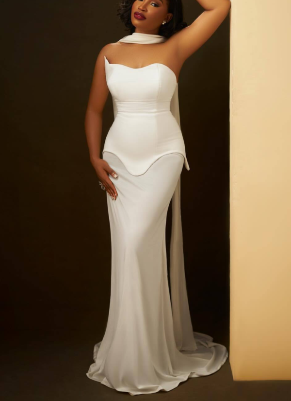 2025 Hot Selling Tube Top Halter Neck See-through Long Skirt Party Dress