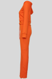 Fashionable Casual Hooded Drawstring Flared Pants Two-Piece Suit