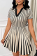 Black V-Neck Striped Sexy Dress