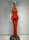 Sexy High-end Halter Neck Bandage Hip Wrap Dress