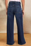 Spring New Lace-Up Stretch Jeans Straight Wide-Leg Trousers