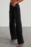 New Washed Loose Casual Straight Wide-Leg Denim Mopping Pants