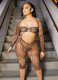 Sexy Leopard Print Mesh Print Long Sleeve Shawl See-through Suit