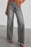 New Washed Loose Casual Straight Wide-Leg Denim Mopping Pants
