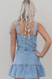Temperamental And Fashionable Suspender Hot Girl Denim Women'S Dress