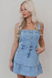 Temperamental And Fashionable Suspender Hot Girl Denim Women'S Dress
