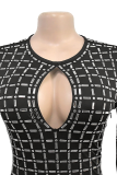 Fashion Women'S Sexy Backless Short Skirt Hot Diamond Long Sleeve Dress