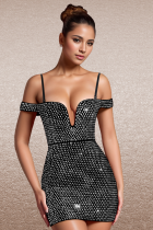 Fashion Women'S Sexy Suspender Skirt Slim Hot Diamond Dress