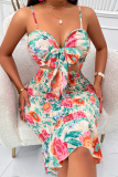 Sexy Floral Print Bustier Dress