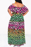 Fashionable And Elegant Casual Large Size Loose Shoulder Stitching Dress