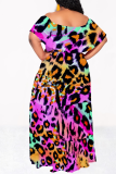 Fashionable And Elegant Casual Large Size Loose Shoulder Stitching Dress