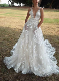 Sexy White Strappy Tutu Lace Bridal Wedding Dress