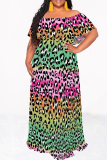 Fashionable And Elegant Casual Large Size Loose Shoulder Stitching Dress