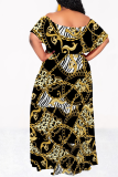 Fashionable And Elegant Casual Large Size Loose Shoulder Stitching Dress