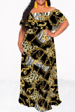 Fashionable And Elegant Casual Large Size Loose Shoulder Stitching Dress
