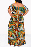 Fashionable And Elegant Casual Large Size Loose Shoulder Stitching Dress