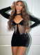 Sexy Hollow See-through Slim Long-sleeved Hip-hugging Dress