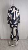 Temperament Trendy Lazy Style Printed Shirt Long-sleeved Fashion Suit