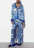 Temperament Trendy Lazy Style Printed Shirt Long-sleeved Fashion Suit