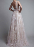 2025 Sexy Lace Deep V Sleeveless Evening Dress