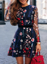 Stylish Embroidered Bohemian Floral A-Line Dress