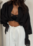 2025 Fashion French Satin Lantern Sleeve Lightweight Shirt