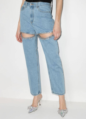 Fashionable Straight-leg Loose High-waisted Long Straight-leg Jeans