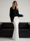 2025 Spring Satin Long High-waisted Hip-length Floor-length Fishtail Skirt