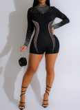 Sexy Hot Diamond See-through Stretch Slim Fit Jumpsuit