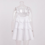 2025 Summer Suspender Backless Multi-layer Ruffle Cake Dress